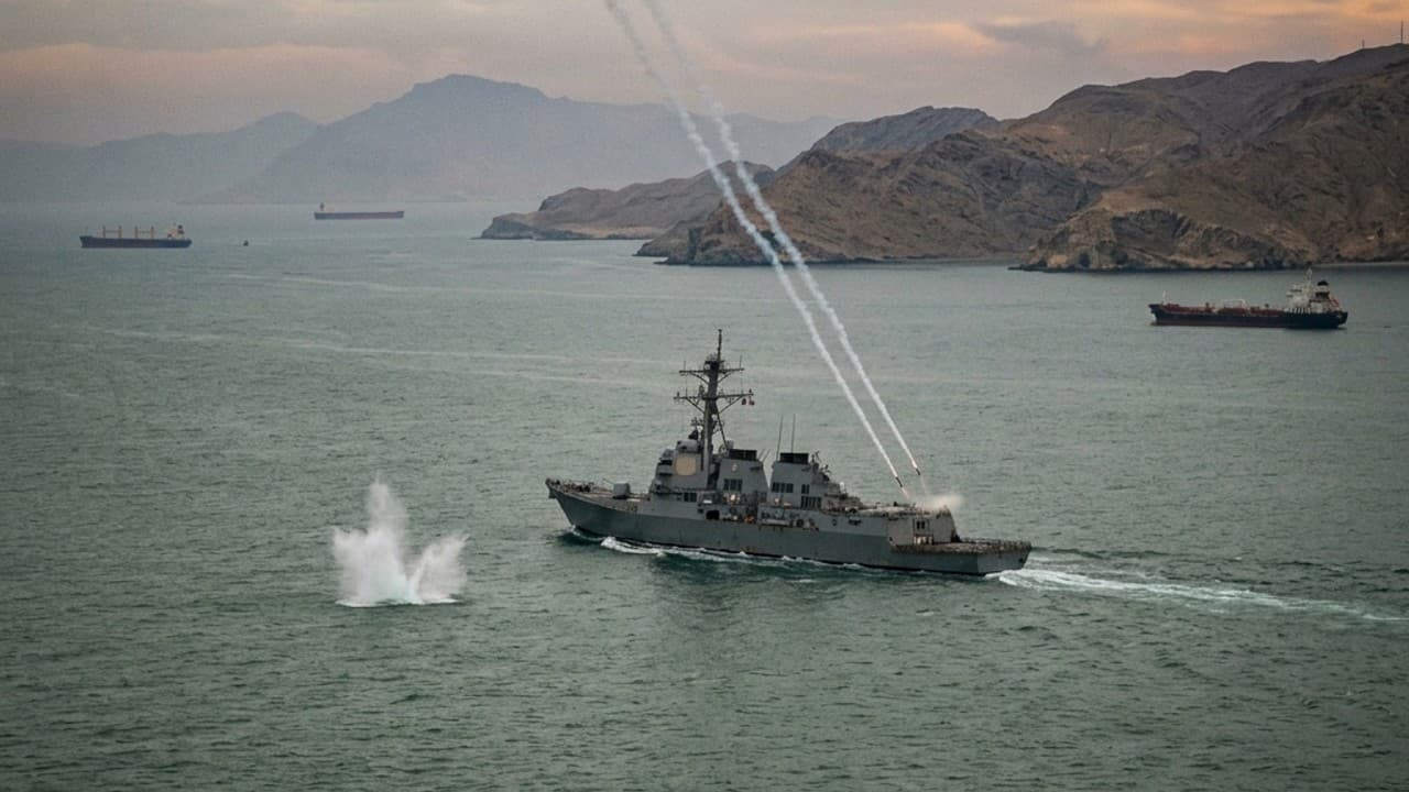 Iran Claims Two Missiles Strike US Warship Near Strait of Hormuz